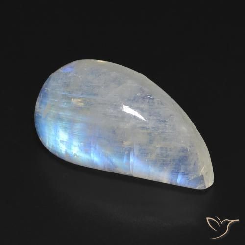Pedra da Lua Arco-Íris Branco azulado Natural 11.64ct, Chique, Transparente