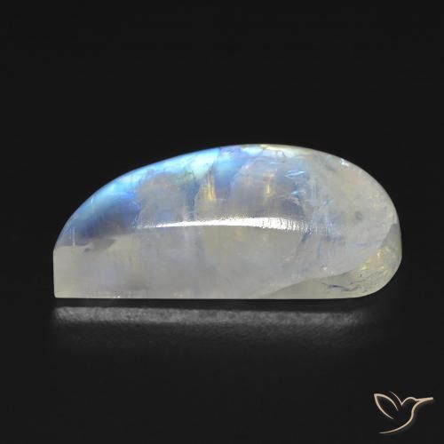 Pedra da Lua Arco-Íris Branco azulado Natural 12.85ct, Chique, Transparente
