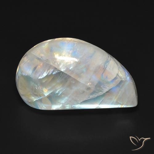 16.69ct Natural Branco azulado Pedra da Lua Arco-Íris, Chique, Transparente