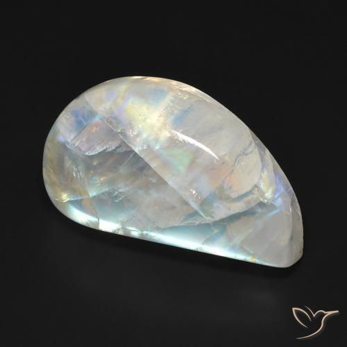 Pedra da Lua Arco-Íris Branco azulado Natural 16.69ct, Chique, Transparente