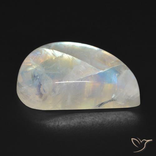 Pedra da Lua Arco-Íris Branco azulado Natural 16.69ct, Chique, Transparente
