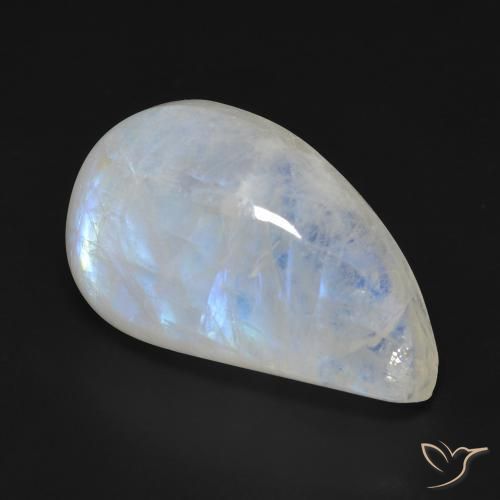 Pedra da Lua Arco-Íris Branco azulado Natural 15.63ct, Chique, Transparente
