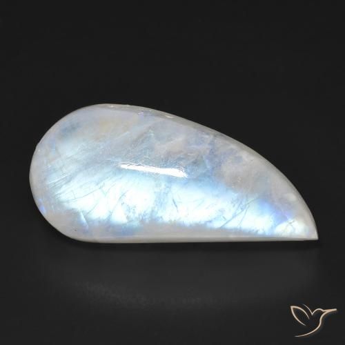 13.85ct Natural Branco azulado Pedra da Lua Arco-Íris, Chique, Transparente
