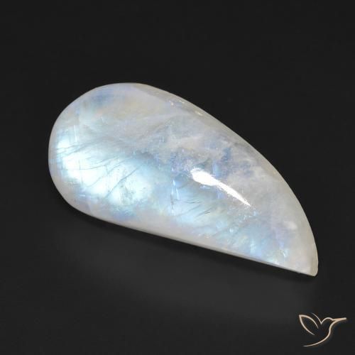 Pedra da Lua Arco-Íris Branco azulado Natural 13.85ct, Chique, Transparente