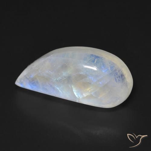 Pedra da Lua Arco-Íris Branco azulado Natural 9.04ct, Chique, Transparente