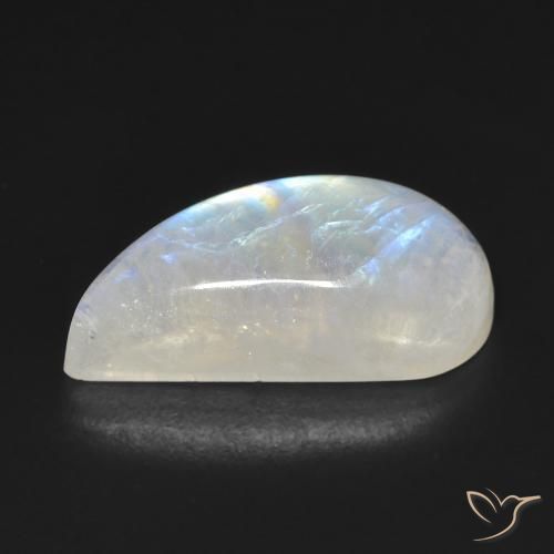 Pedra da Lua Arco-Íris Branco azulado Natural 9.04ct, Chique, Transparente