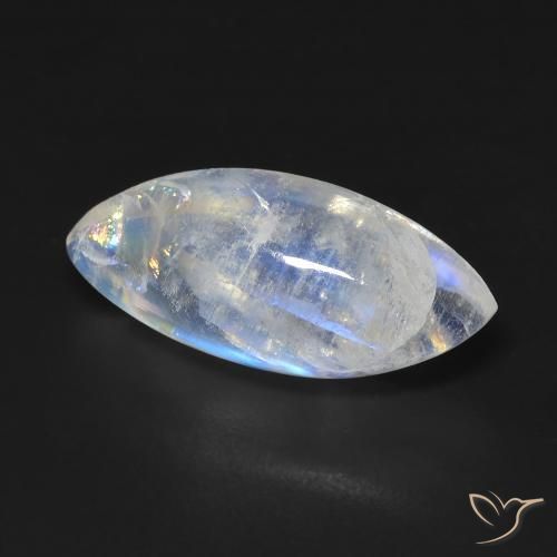Pedra da Lua Arco-Íris Branco azulado Natural 7.19ct, Marquesa, Transparente