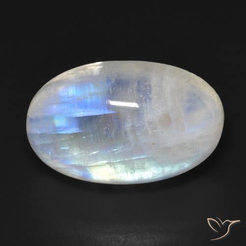14.73ct Natural Branco azulado Pedra da Lua Arco-Íris, oval, Transparente
