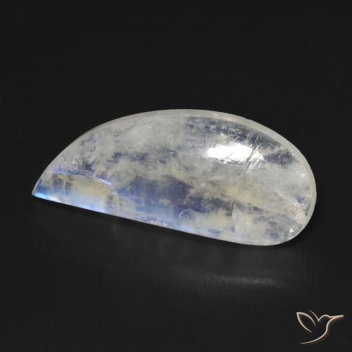 Pedra da Lua Arco-Íris Branco azulado Natural 7.16ct, Chique, Transparente