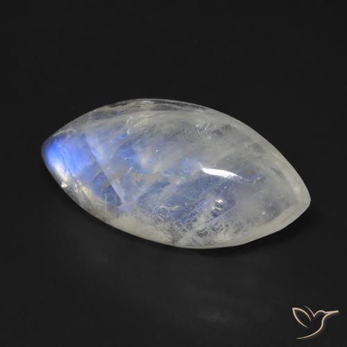 Pedra da Lua Arco-Íris Branco azulado Natural 10.53ct, Marquesa, Transparente