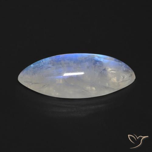 Pedra da Lua Arco-Íris Branco azulado Natural 9.27ct, Marquesa, Transparente