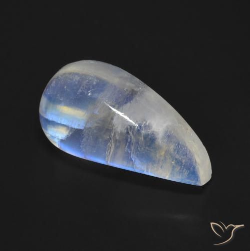 Pedra da Lua Arco-Íris Branco azulado Natural 10.59ct, Chique, Transparente