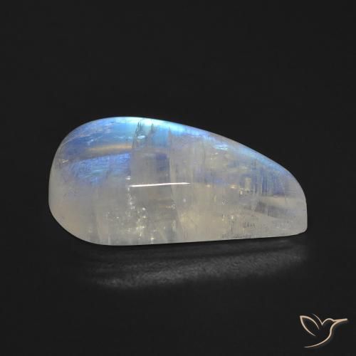 Pedra da Lua Arco-Íris Branco azulado Natural 10.59ct, Chique, Transparente