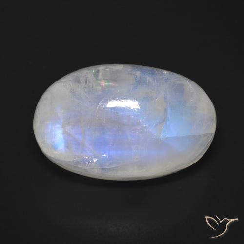 19.49ct Natural Branco azulado Pedra da Lua Arco-Íris, oval, Opaco