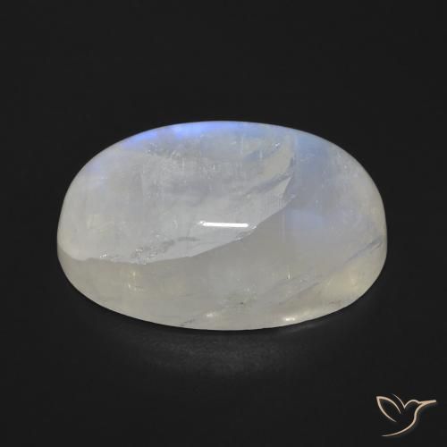 Pedra da Lua Arco-Íris Branco azulado Natural 19.49ct, oval, Opaco