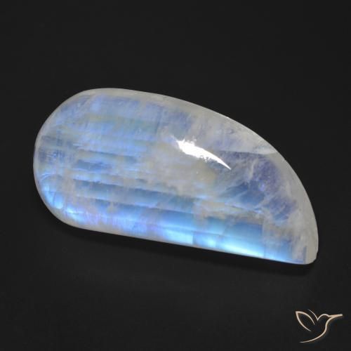 Pedra da Lua Arco-Íris Branco azulado Natural 30.49ct, Chique, Transparente
