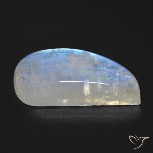 Pedra da Lua Arco-Íris Branco azulado Natural 30.49ct, Chique, Transparente