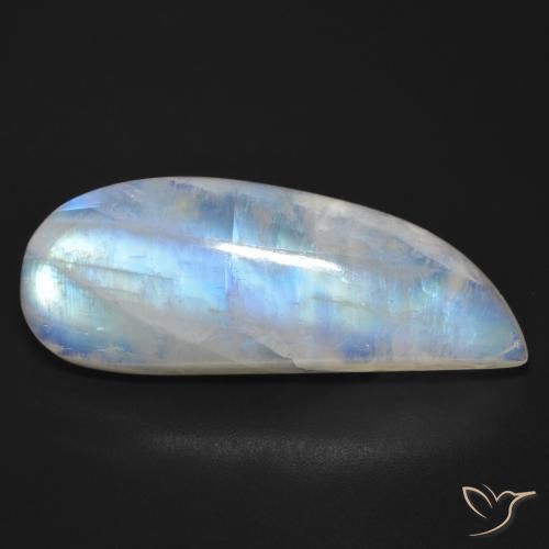 25.87ct Natural Branco azulado Pedra da Lua Arco-Íris, Chique, Transparente