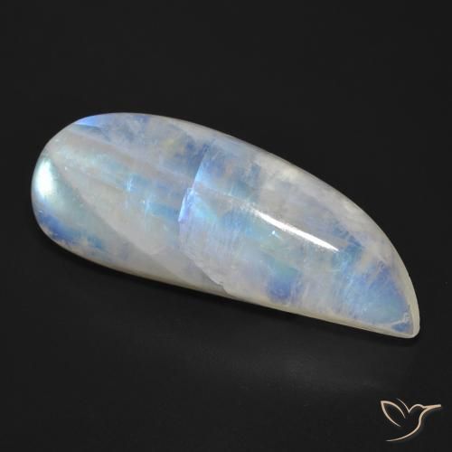 Pedra da Lua Arco-Íris Branco azulado Natural 25.87ct, Chique, Transparente