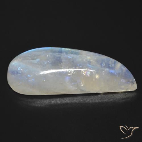Pedra da Lua Arco-Íris Branco azulado Natural 25.87ct, Chique, Transparente