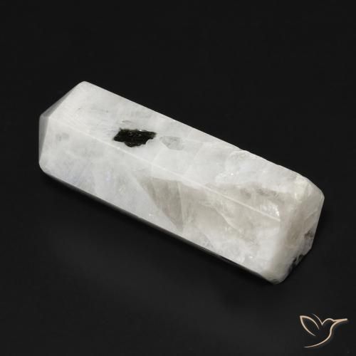 Pedra da Lua Arco-Íris branco com preto Natural 21.23ct, Chique, Opaco