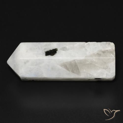 Pedra da Lua Arco-Íris branco com preto Natural 21.23ct, Chique, Opaco