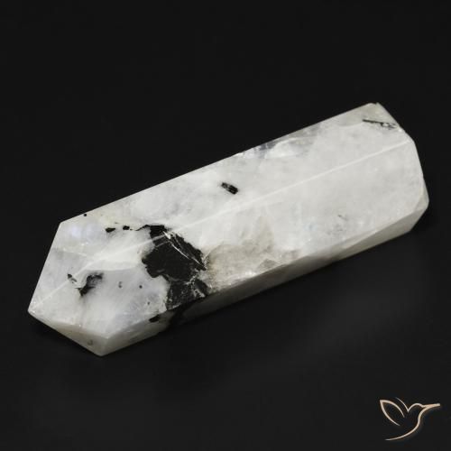 43.87ct Natural branco com preto Pedra da Lua Arco-Íris, Chique, Opaco