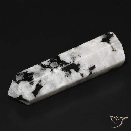 45.18ct Natural branco com preto Pedra da Lua Arco-Íris, Chique, Opaco