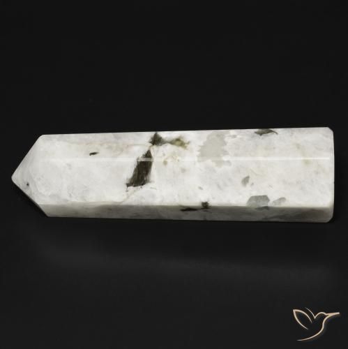 Pedra da Lua Arco-Íris branco com preto Natural 41.14ct, Chique, Opaco