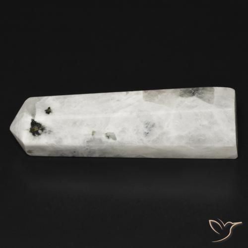 Pedra da Lua Arco-Íris branco com preto Natural 25.91ct, Chique, Opaco
