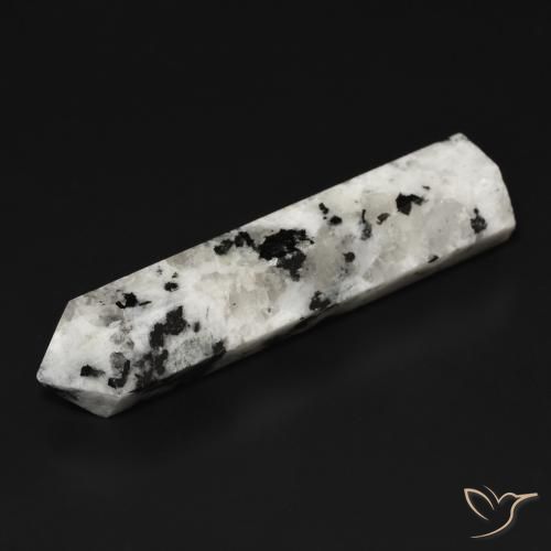 34.49ct Natural branco com preto Pedra da Lua Arco-Íris, Chique, Opaco
