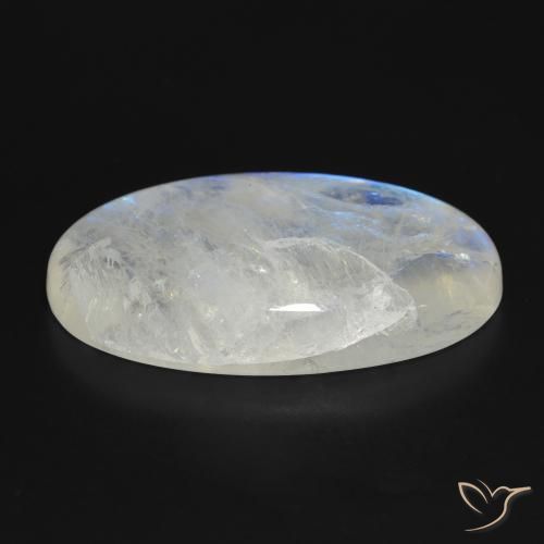 Pedra da Lua Arco-Íris Branco azulado Natural 46.21ct, oval, Translúcido
