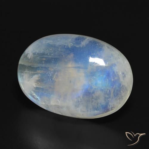 Pedra da Lua Arco-Íris Branco azulado Natural 19.81ct, oval, Translúcido