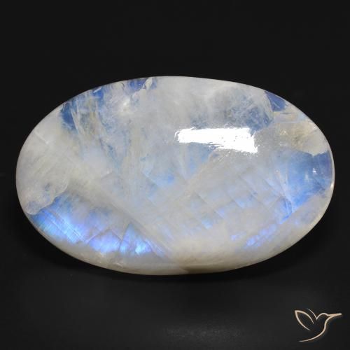 46.73ct Natural Branco azulado Pedra da Lua Arco-Íris, oval, Translúcido