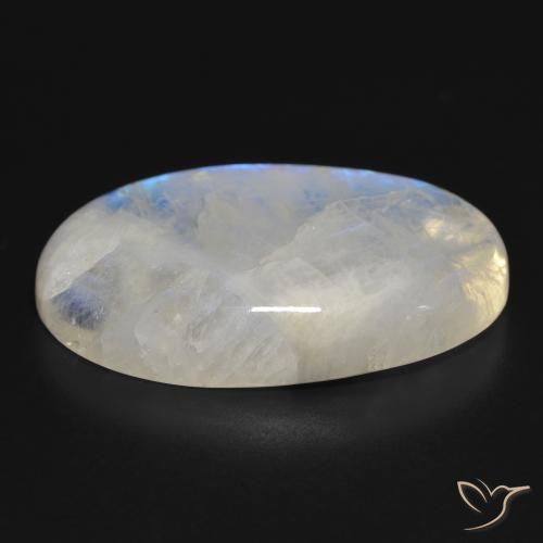 Pedra da Lua Arco-Íris Branco azulado Natural 46.73ct, oval, Translúcido