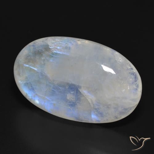 Pedra da Lua Arco-Íris Branco azulado Natural 33.87ct, oval, Translúcido