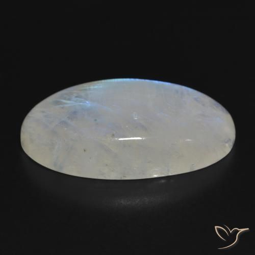 Pedra da Lua Arco-Íris Branco azulado Natural 33.87ct, oval, Translúcido