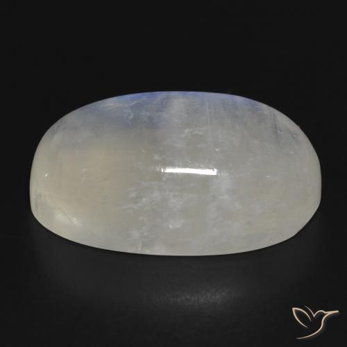 Pedra da Lua Arco-Íris Branco azulado Natural 32.27ct, oval, Translúcido