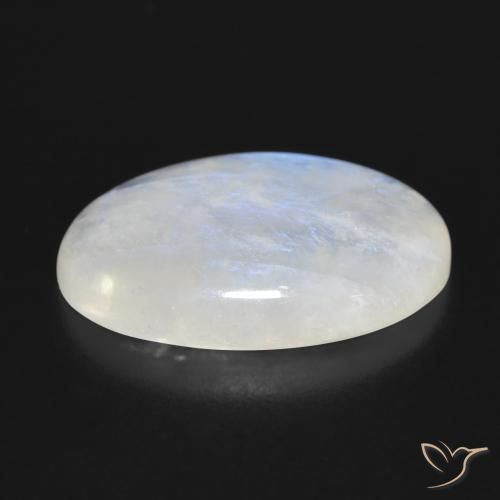 Pedra da lua arco-íris branco natural 16,62ct, corte oval, translúcido