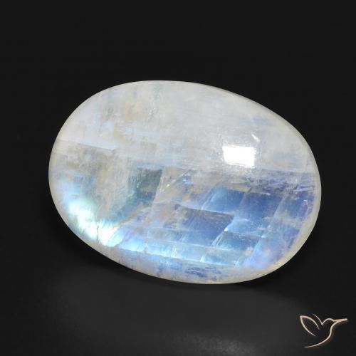 Pedra da Lua Arco-Íris Branco azulado Natural 13.54ct, oval, Translúcido
