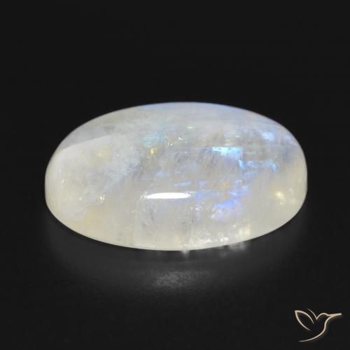Pedra da Lua Arco-Íris Branco azulado Natural 13.54ct, oval, Translúcido