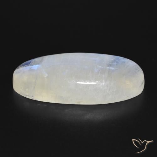 Pedra da Lua Arco-íris Branco azulado Natural 42.05ct, Corte Oval, Translúcido