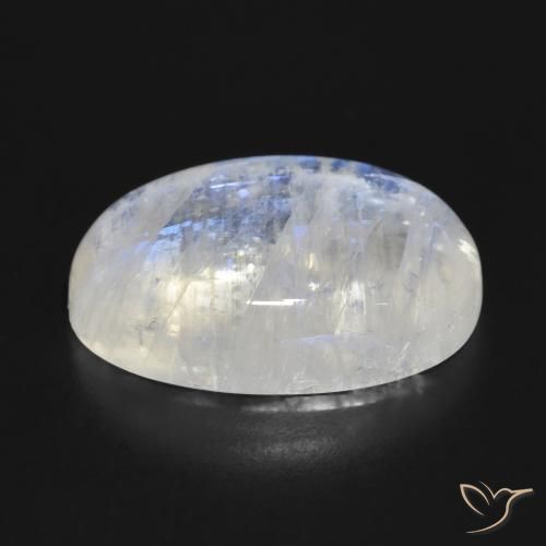 Pedra da Lua Arco-Íris Branco azulado Natural 23.16ct, oval, Translúcido