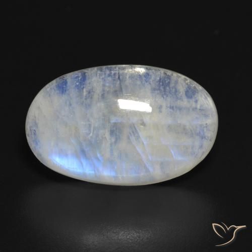 13.87ct Natural Branco azulado Pedra da Lua Arco-Íris, oval, Translúcido