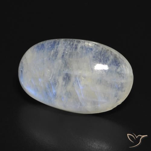 Pedra da Lua Arco-Íris Branco azulado Natural 13.87ct, oval, Translúcido