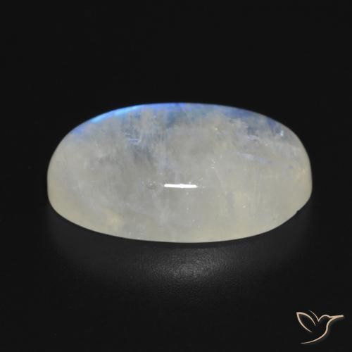 Pedra da Lua Arco-Íris Branco azulado Natural 13.87ct, oval, Translúcido