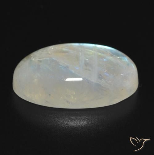 Pedra da Lua Arco-Íris Branco azulado Natural 11.54ct, oval, Translúcido
