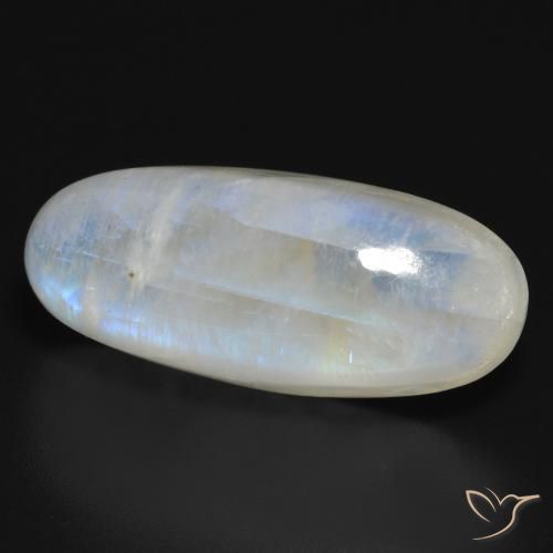 Pedra da Lua Arco-Íris Branco azulado Natural 21.52ct, oval, Translúcido