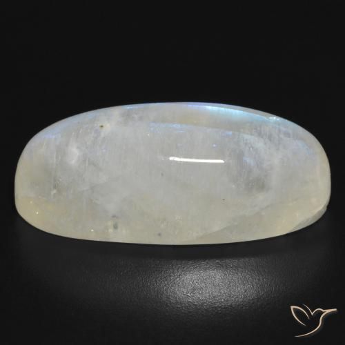 Pedra da Lua Arco-Íris Branco azulado Natural 21.52ct, oval, Translúcido