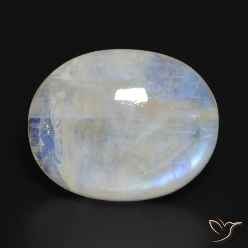 19.86ct Natural Branco azulado Pedra da Lua Arco-Íris, oval, Translúcido
